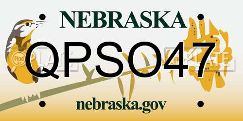 QPSO47 Nebraska License Plate