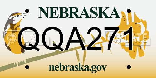 QQA271 Nebraska License Plate