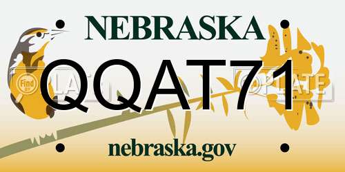 QQAT71 Nebraska License Plate