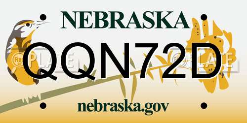 QQN72D Nebraska License Plate