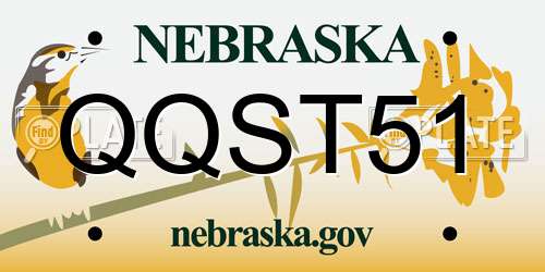QQST51 Nebraska License Plate