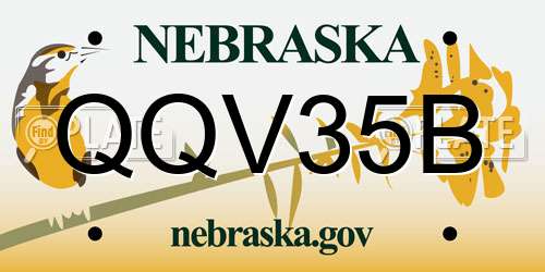 QQV35B Nebraska License Plate