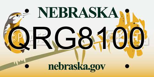 QRG8100 Nebraska License Plate