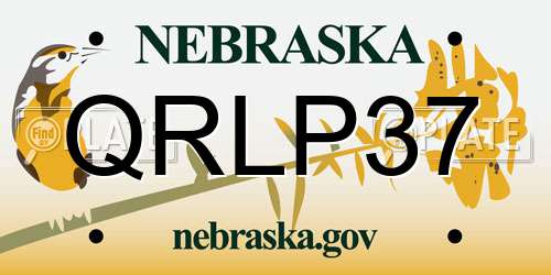 QRLP37 Nebraska License Plate