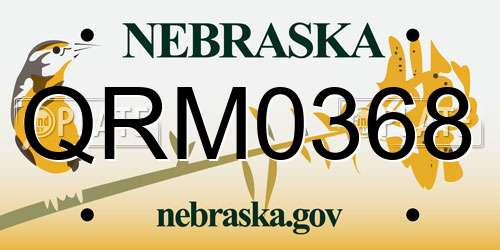 QRM0368 Nebraska License Plate