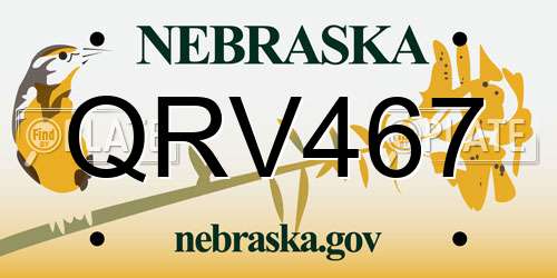 QRV467 Nebraska License Plate