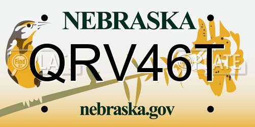 QRV46T Nebraska License Plate