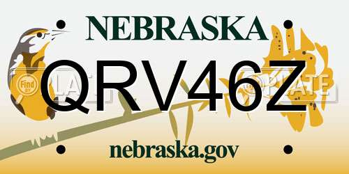 QRV46Z Nebraska License Plate