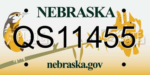 QS11455 Nebraska License Plate