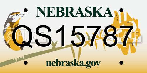 QS15787 Nebraska License Plate