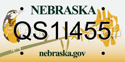 QS1I455 Nebraska License Plate