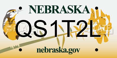 QS1T2L Nebraska License Plate