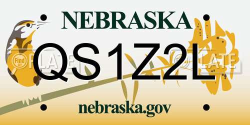 QS1Z2L Nebraska License Plate