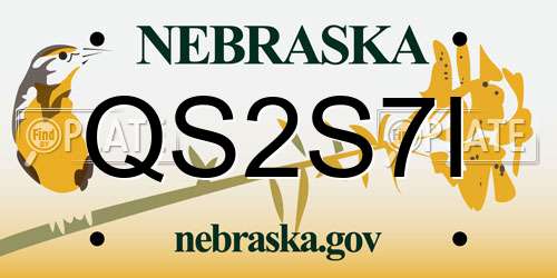 QS2S7I Nebraska License Plate