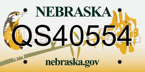 QS40554 Nebraska License Plate