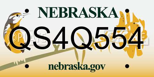 QS4Q554 Nebraska License Plate