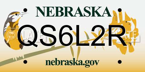 QS6L2R Nebraska License Plate