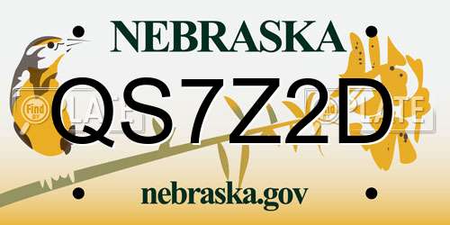 QS7Z2D Nebraska License Plate