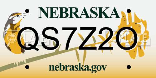 QS7Z2O Nebraska License Plate