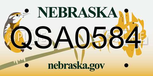 QSA0584 Nebraska License Plate