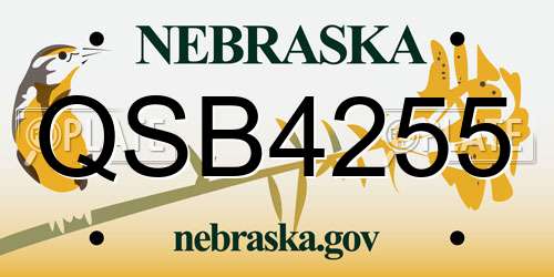 QSB4255 Nebraska License Plate