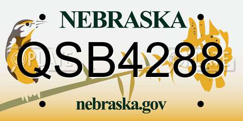 QSB4288 Nebraska License Plate