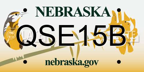 QSE15B Nebraska License Plate