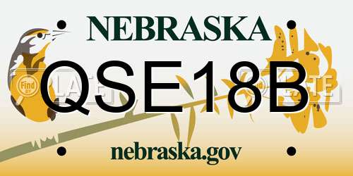 QSE18B Nebraska License Plate