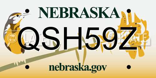 QSH59Z Nebraska License Plate