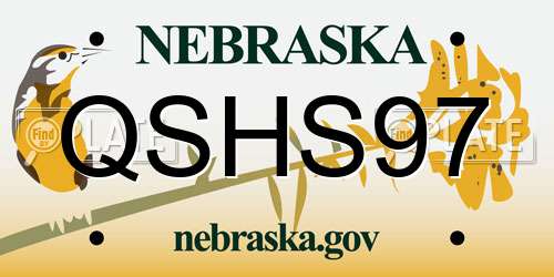 QSHS97 Nebraska License Plate