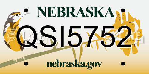 QSI5752 Nebraska License Plate