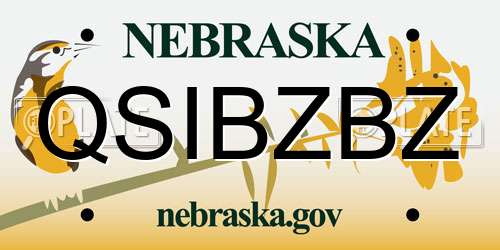 QSIBZBZ Nebraska License Plate