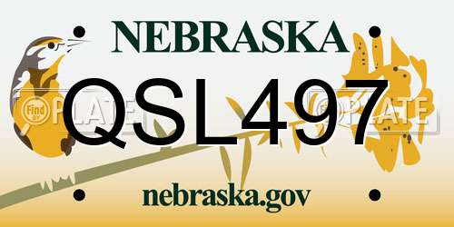 QSL497 Nebraska License Plate