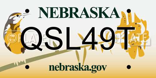 QSL49T Nebraska License Plate