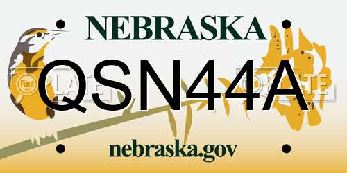 QSN44A Nebraska License Plate