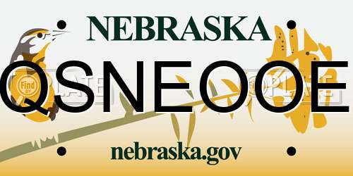 QSNEOOE Nebraska License Plate