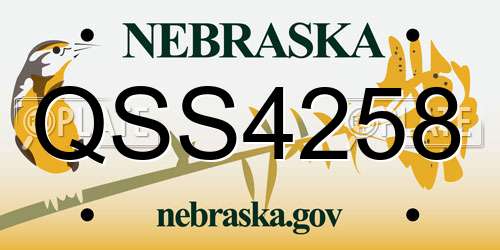 QSS4258 Nebraska License Plate