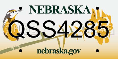 QSS4285 Nebraska License Plate