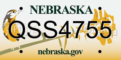 QSS4755 Nebraska License Plate