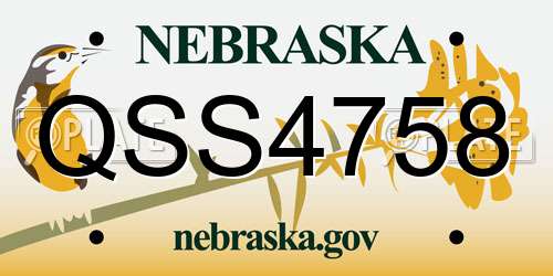 QSS4758 Nebraska License Plate