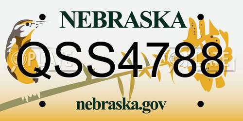 QSS4788 Nebraska License Plate