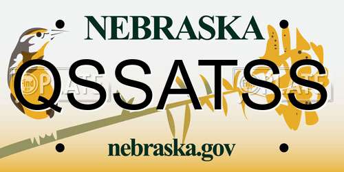 QSSATSS Nebraska License Plate