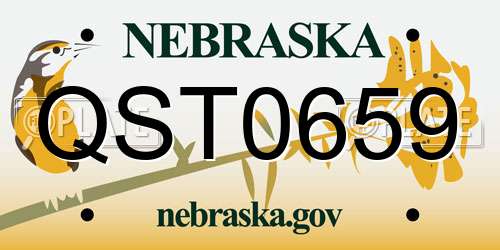 QST0659 Nebraska License Plate