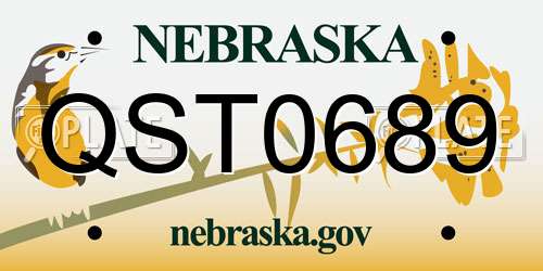QST0689 Nebraska License Plate