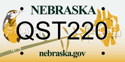 QST220 Nebraska License Plate