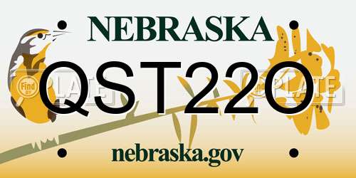 QST22O Nebraska License Plate