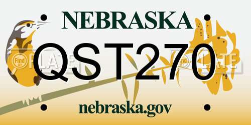 QST270 Nebraska License Plate