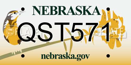 QST571 Nebraska License Plate