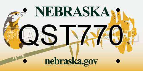 QST770 Nebraska License Plate