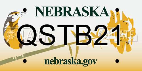 QSTB21 Nebraska License Plate